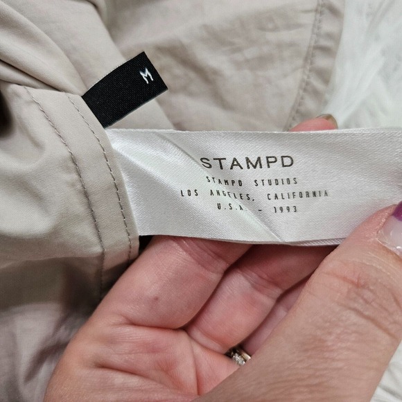 STAMPD Men's Tan Button Up 100% Cotton Long Sleeve Shirt. Size Medium - Picture 11 of 11